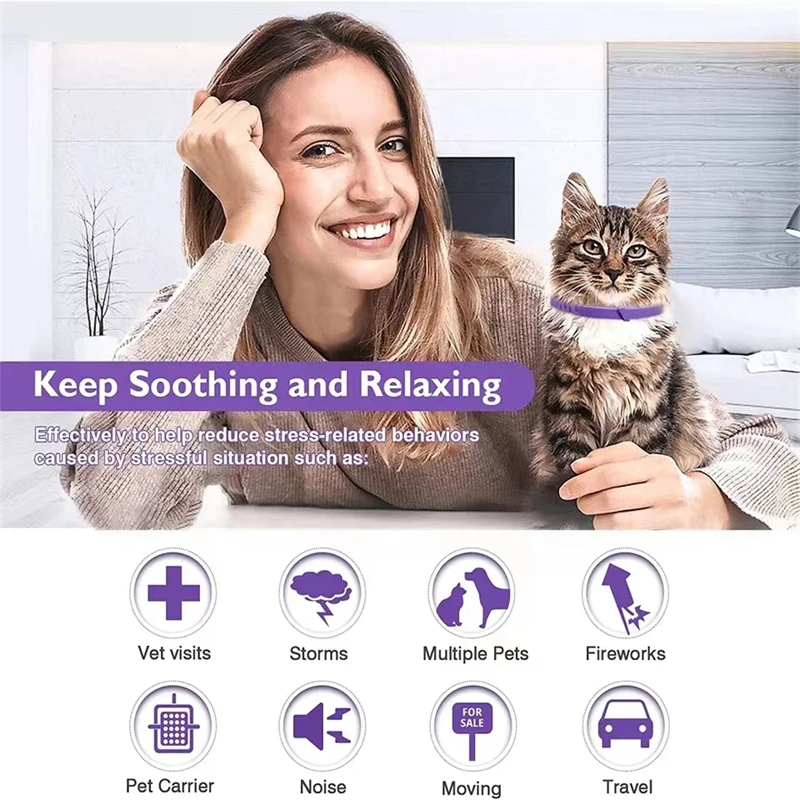 Title 1, 4PCS Pet Calming Collar Pheromones Collar Relie...