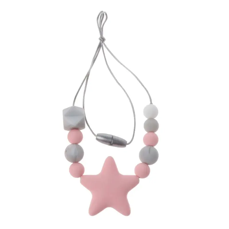 Sensory Chew Necklace Pack Silicone Chew Pendant Training and Development Toy Necklace for Teething Babies Autism Anxiety