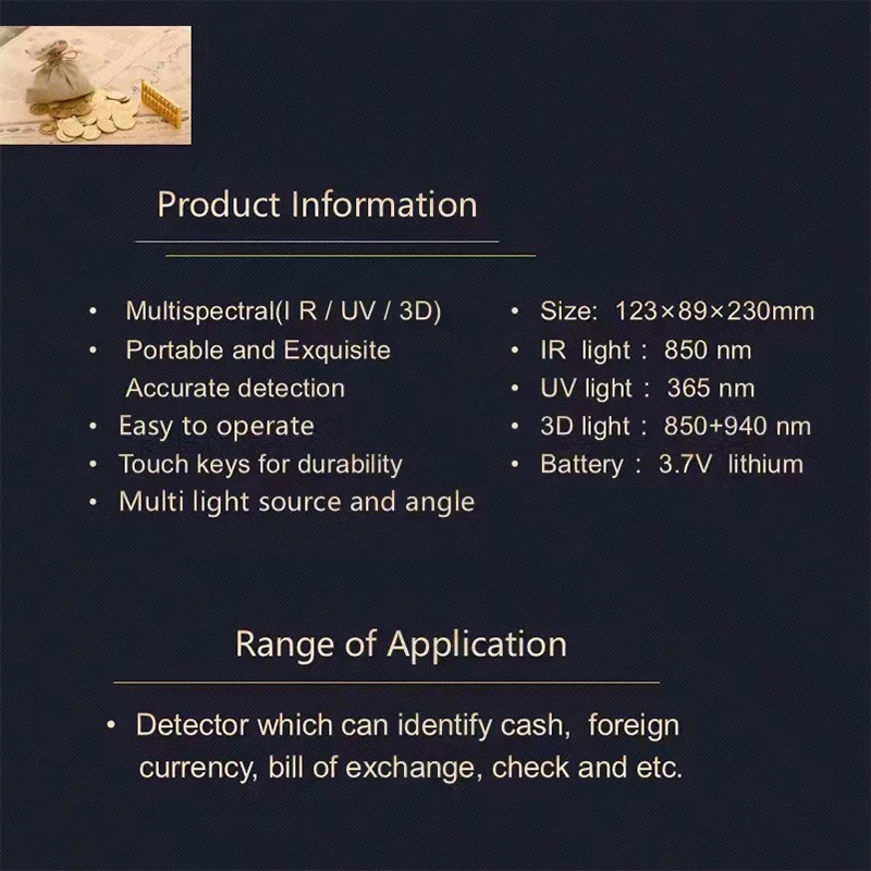 RUB USD EUR 돈 현금 통화 감지기 미니 휴대용 판별기 IR UV 3D ST-380 지폐 여권 수표 감지