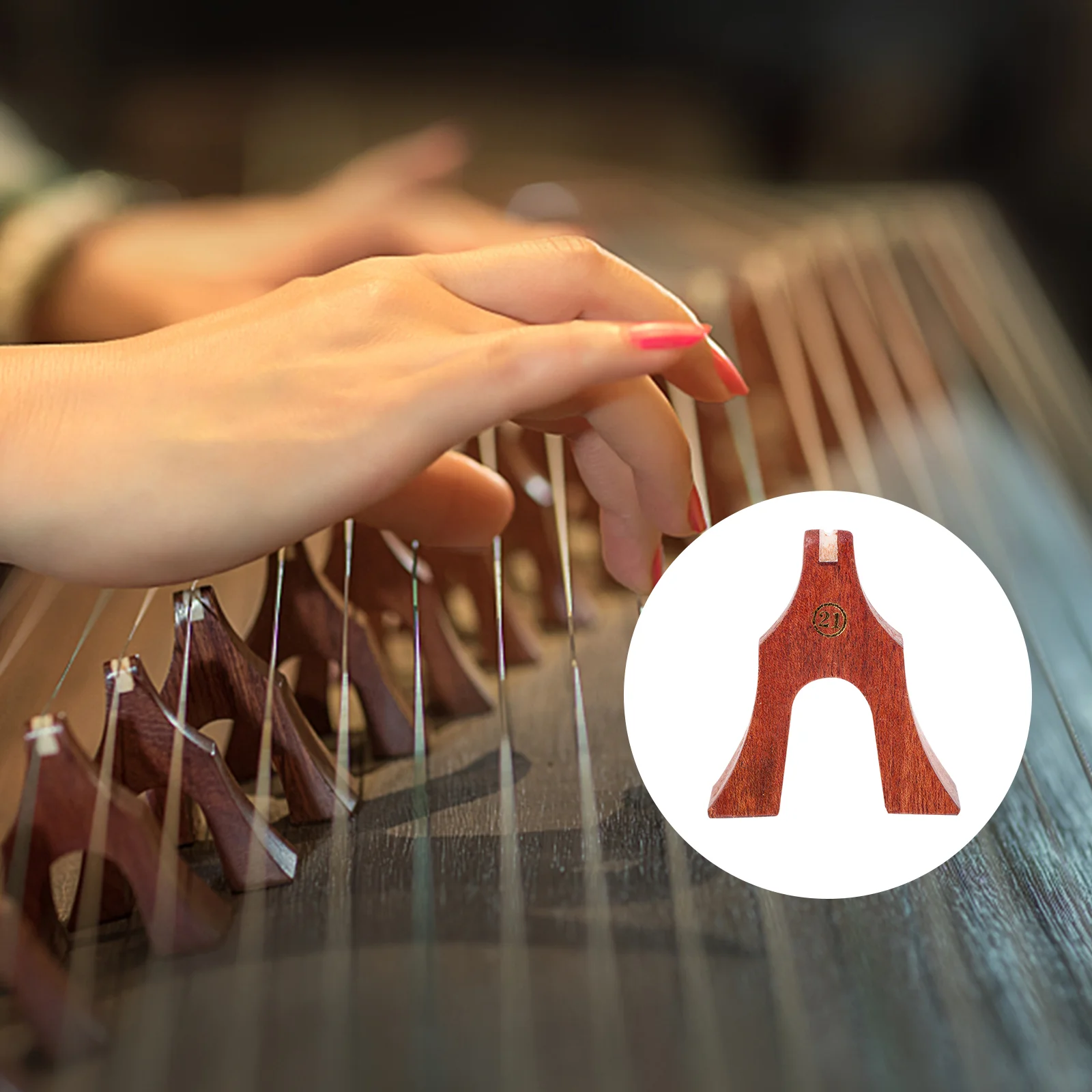 21 Pcs Guzheng Bridges Rosewood Guzheng Supplies Wooden Support Pillar Practical Installation Accessories Musical Instruments