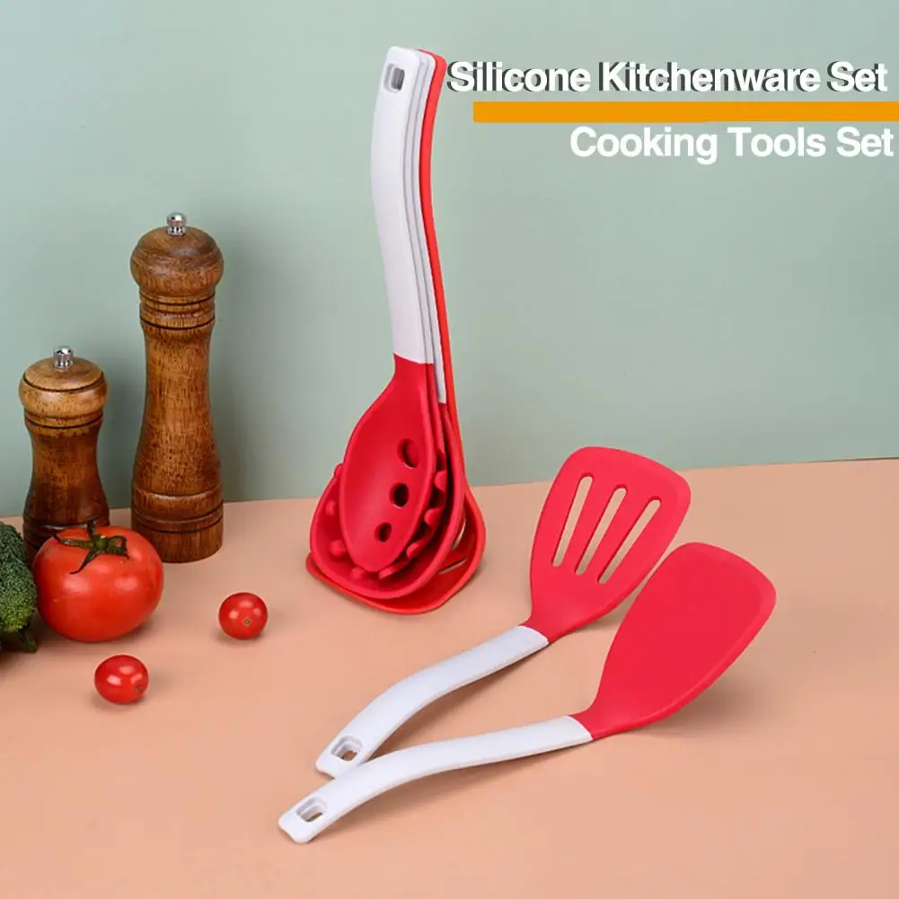 Silicone Kitchenware Set 6-piece Silicone Kitchen Utensil Set Storable Non-stick Heat-resistant Spatulas for High-temperature