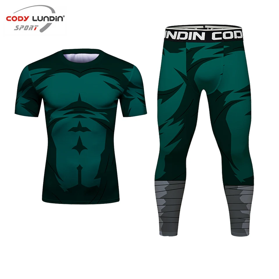 Фото Мужской боксерский комплект Rashguard Jiu футболка с надписью jitsu MMA, спортивный костюм для кикбоксинга, шорты муай-тай, компрессионная одежда, спортивные костюмы №4