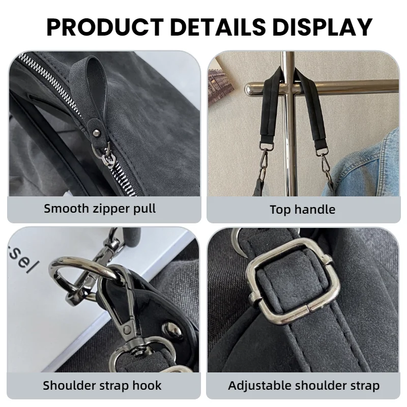 Luxury Designer Retro Matte PU Leather Crossbody Bag - Large Capacity Shoulder Handbag