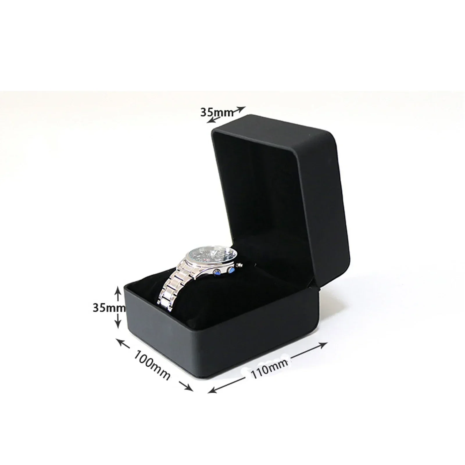 Elegant Black PU Leather Watch Gift Box with Pillow - Sleek Display Case Organizer
