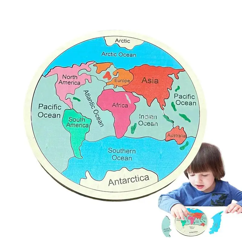 

World Map Wood Jigsaw Geography Puzzles Multicolor Toy Game for Education and Learning Fun Games for Adults Kids and Gifts