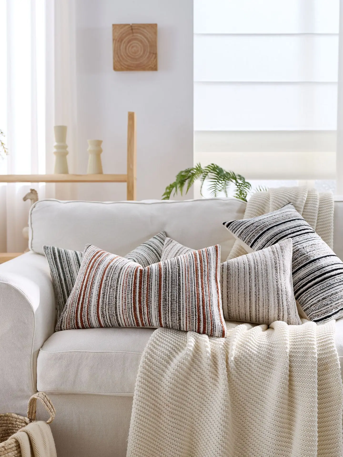 Boucle-Kissenbezüge, strukturiert, gestreift, Couch-Kissenbezüge, weicher dekorativer Kissenbezug, Sofa, Stuhl, Schlafzimmer, Wohnzimmer, Heimdekoration – Detail 19