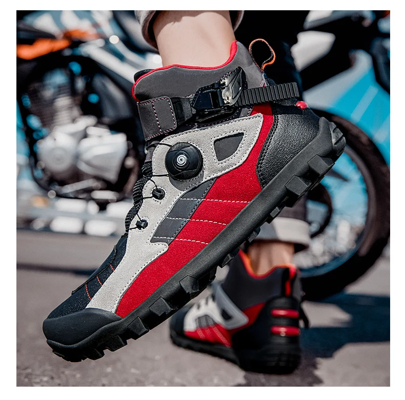 Motorcycle Shoes Men Moto Breathable Non-slip Riding Boots