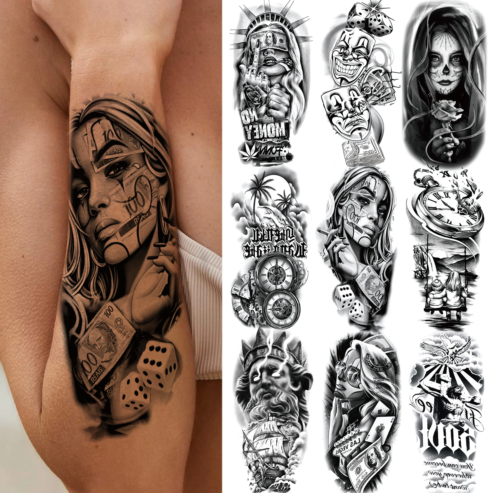 Unique Arm Tattoo: The Real Deal on Chicano Gangster Temporary Tattoos for  Men and Women, image size:2000x2000