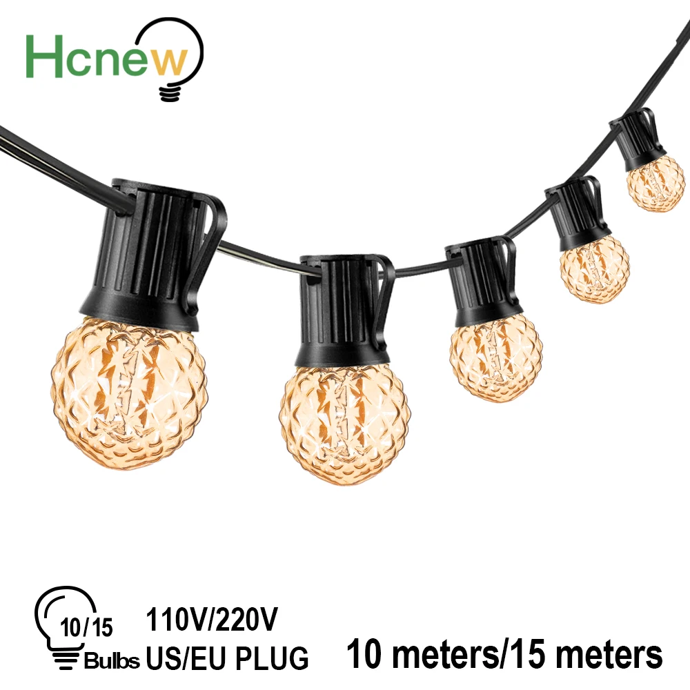 

Led Garland G40 Лампочки 220V 110V Праздничный теплый белый водонепроницаемый ретро - кемпинг Сады Свадебные украшения Рождественские украшения на открытом воздухе