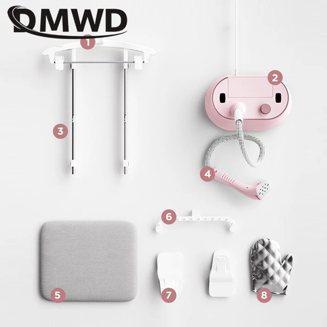 DMWD Electric Garment Steamer Household Flat/Hanging Ironing Machine 1.7L Steam Iron Fast steaming Adjustable Rod For Clothes 4