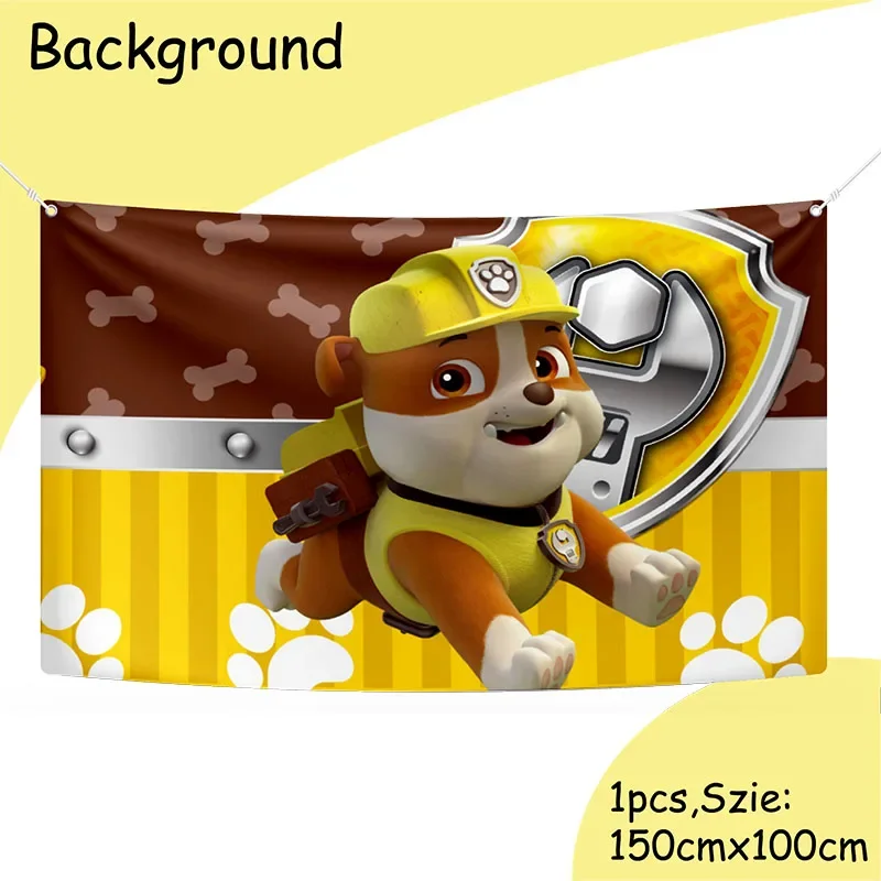 PAW PATROL Cartoon-Geburtstagsparty-Teller, Tassen, Banner, Dekorationen, Paw Patrol, Schuttmotiv, Babyparty, Kindergeburtstag, Partyzubehör – Detail 2
