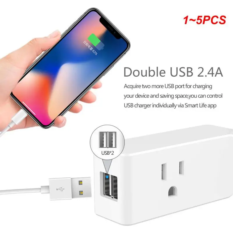 

Умная настенная розетка с 2 USB-портами и таймером, 10 А, 1-5 шт.