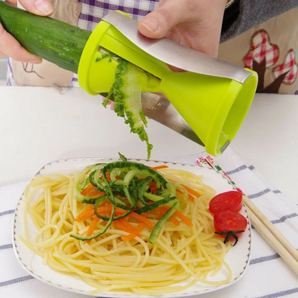 1pc Spiral Vegetable Slicer In Green