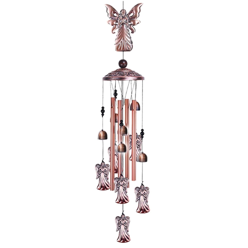 

Vintage Wrought Iron Angel Multi Tubes Wind Chimes for Outside Decoration Tuned Elegant Chimes Decor Soothing Deep Drop shipping