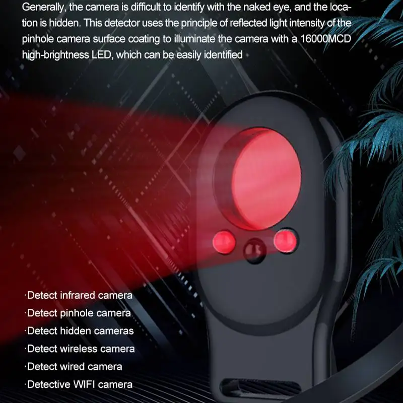 Detector Multi-function Anti Candid Mini Bug Audio Camera GSM Finder GPS Signal Len RF Locator Tracker Wireless Anti-spy Scanner