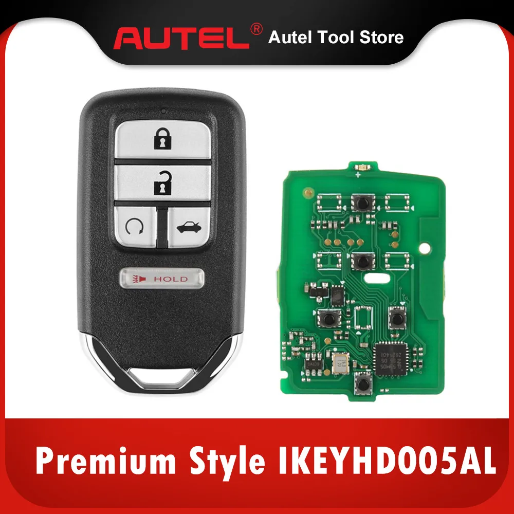 

AUTEL MAXIIM IKEY Премиум Стиль IKEYHD005AL для Honda 5 кнопок универсальный смарт-ключ (удаленный запуск/багажник/Паника)