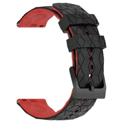 Versatile 20mm Silicone Watch Strap - Premium Replacement Bracelet for 22mm Universal (Black Red)