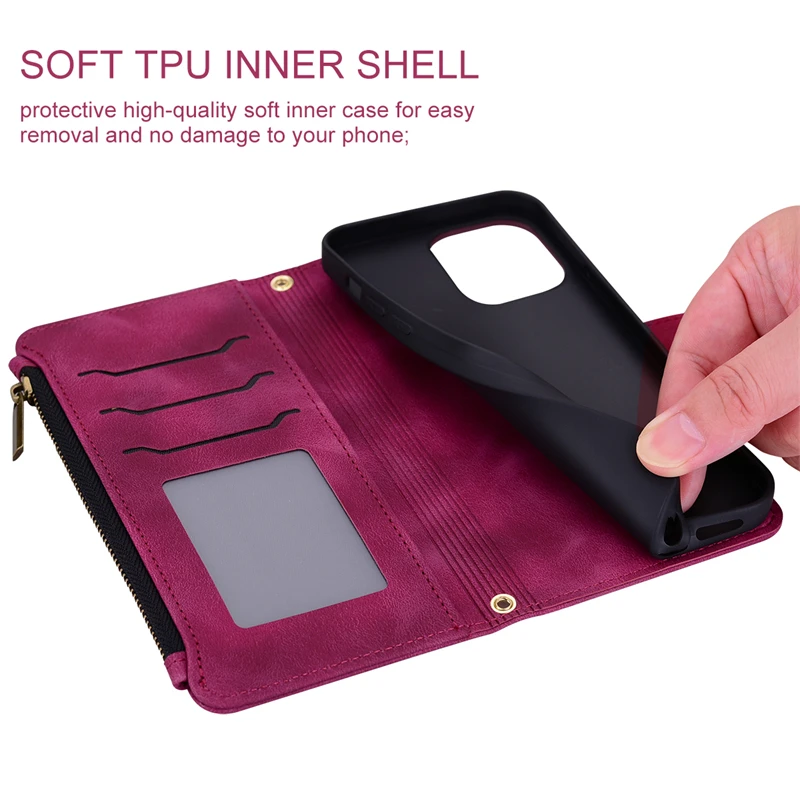 Luxury Leather Flip Wallet Case - Elegant Book Cover Coque s