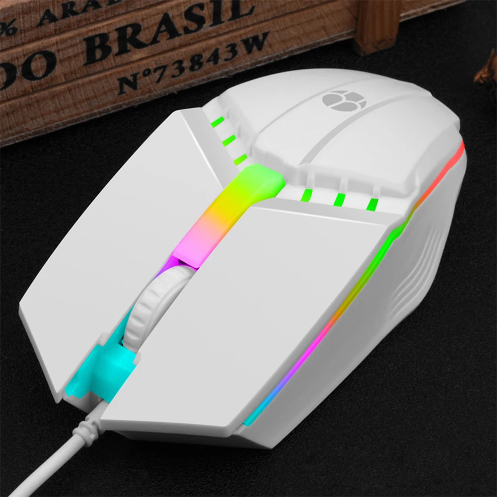 Ergonomic LED Wired Gaming Mouse with 4 Buttons and Colorful Glow