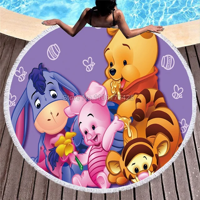 Disney Winnie The Pooh Collection Round Towel 3D Digital Print