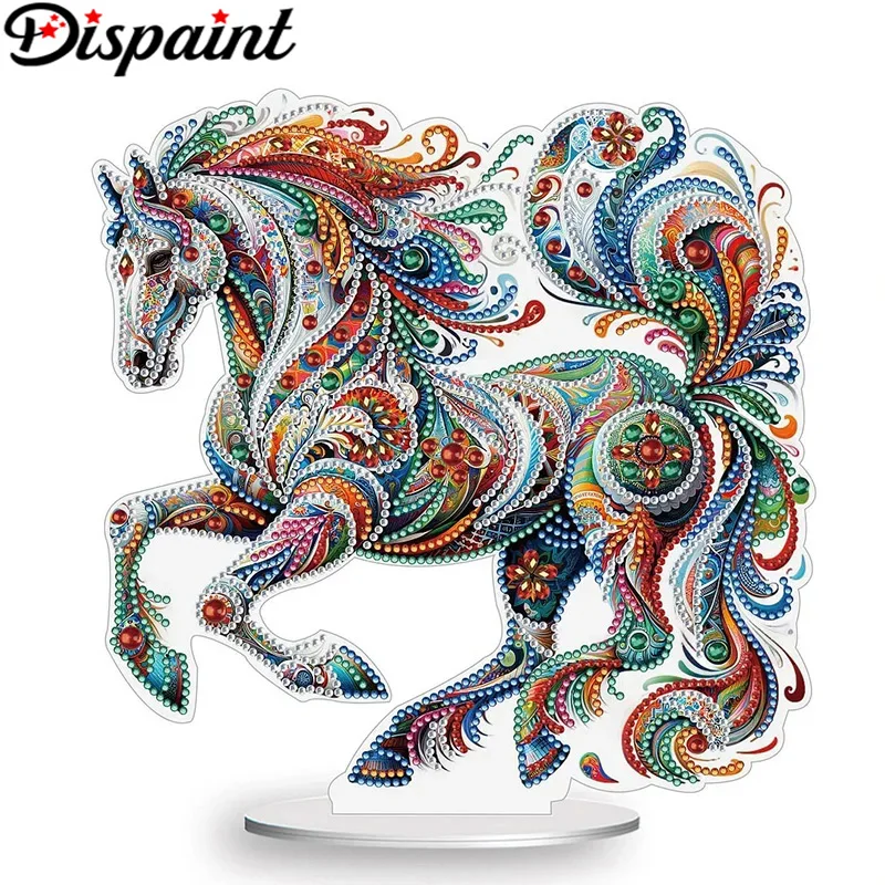 

Алмазная живопись Dispaint 5D «сделай сам», специальная форма, настольное украшение, вышивка лошадью, искусственная Вышивка крестиком, Домашний Настольный Декор