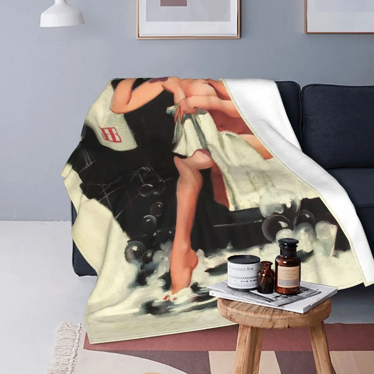 

Sexy American Woman Blanket Cover Fleece Girl Pin Up Super Soft Throw Blanket for Home Couch Bedspread