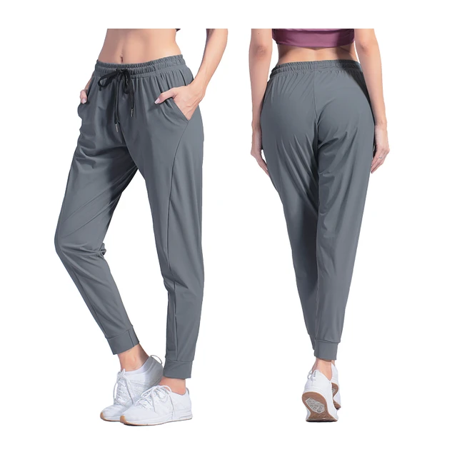 Pantalones deportivos con de tela para para mujer, de secado rápido, Fitness,