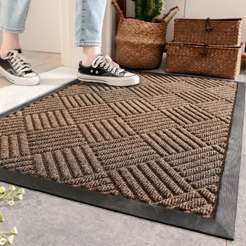 Polyester Rubber Door Mat Concave-convex Texture Strong Scraping Sand Thick  Anti-skid Wear-resistant Entry Door Mat Welcome Mat - AliExpress