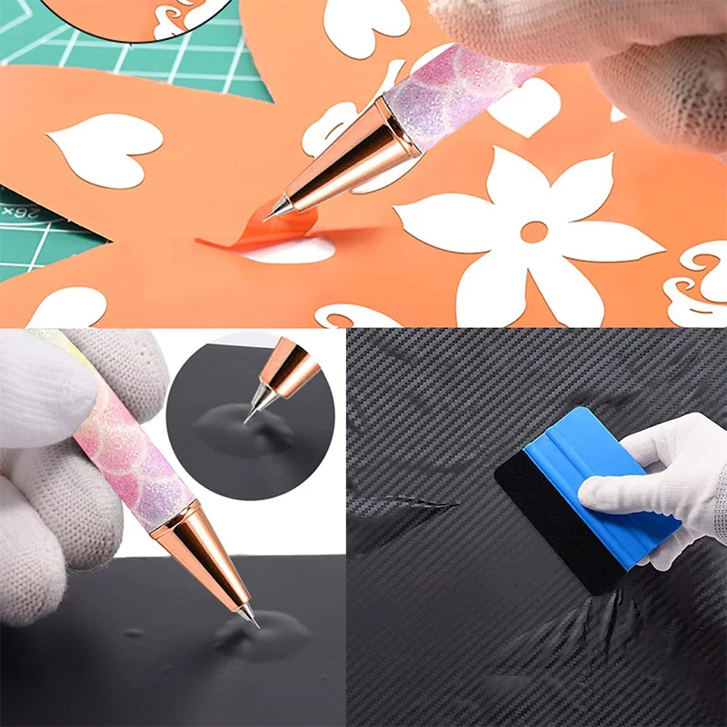 3 Pack Craft Weeding Pens, Essential Adhesive Vinyl Tool, Precision Needle Retractable Pin Pen for Craft Weeding, Vinyl Air Release or Car