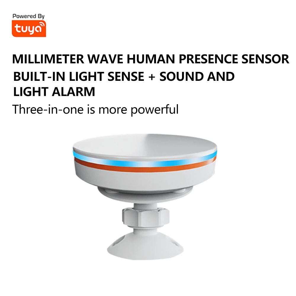 

ZigBee 3,0/Wi-Fi датчик присутствия человека 5 В MMwave 24G радар с сиреной, сигнализация движения, обнаружение люкса, Tuya/Smart Life Home Automation