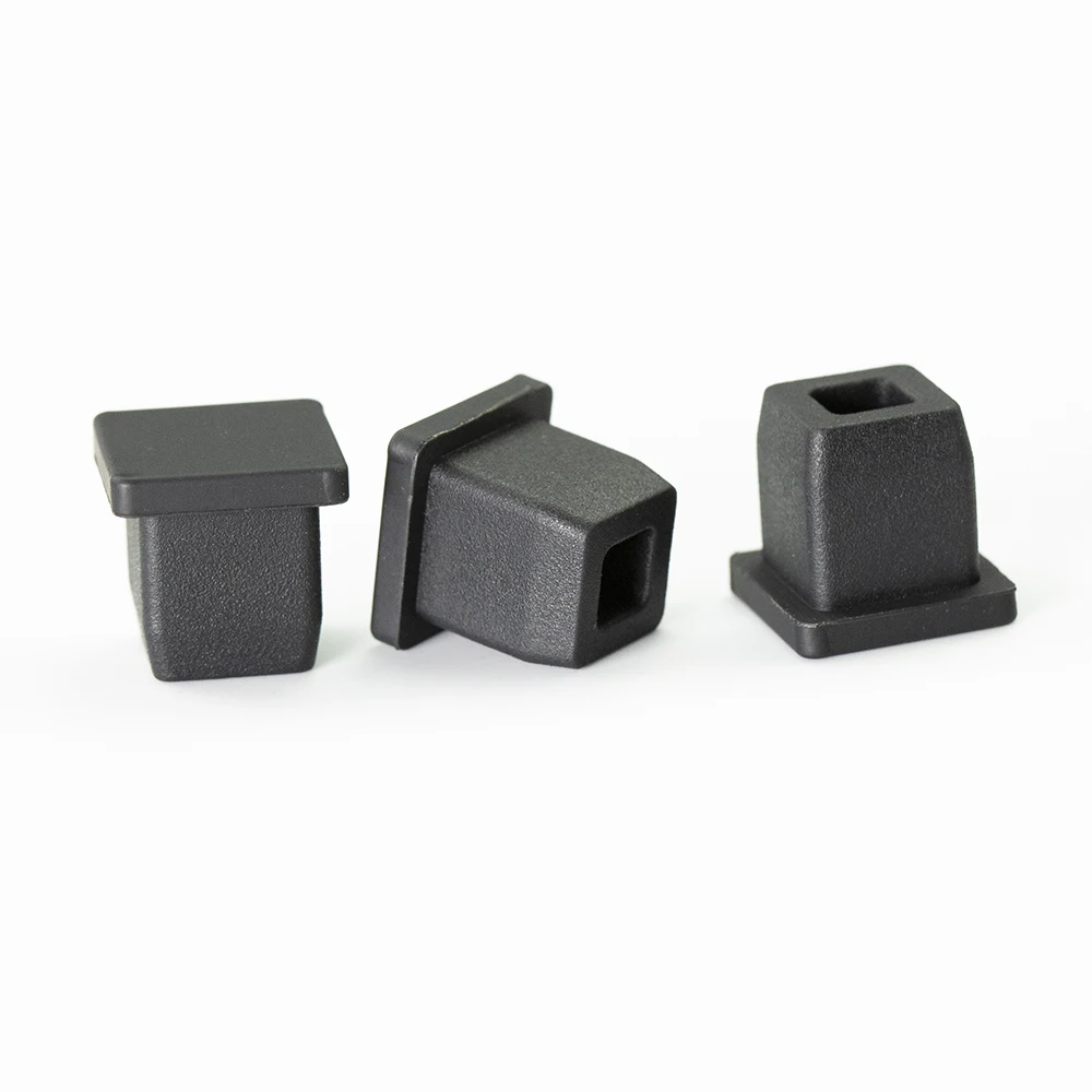 Black/White Silicone Rubber Chair Table Feet Furniture End Caps 9.6mm - 50.6mm Rectangle Table Leg Cover Floor Protector Pads