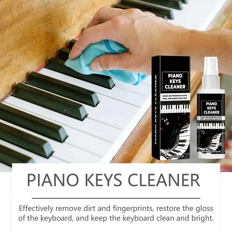 Piano Cleaner High Gloss Piano Keys Keyboard Cleaner Spray Cleaning Supplies 100ml Solution For Musical Instruments Clean Polish 3
