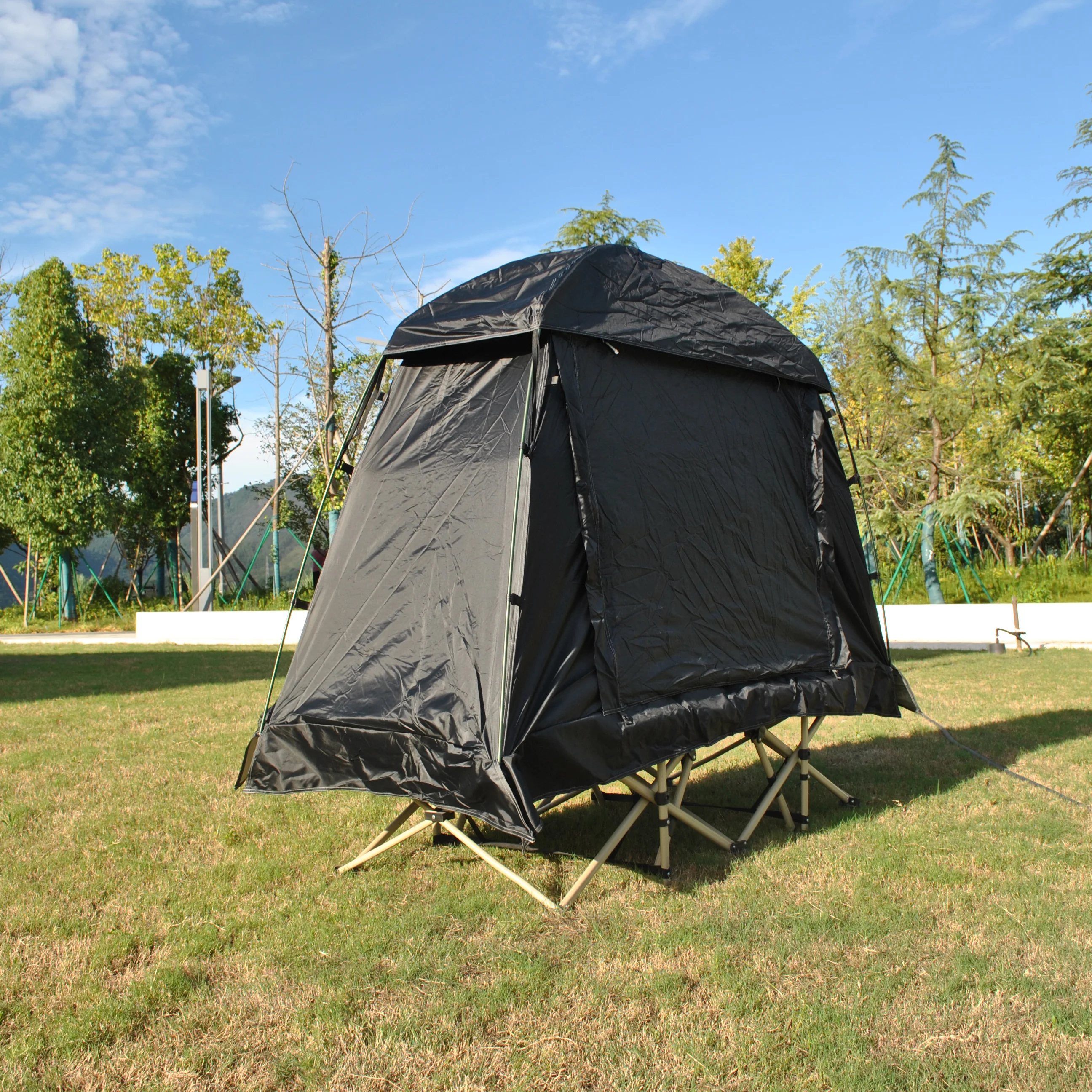 Cot Tent,Camping Tent,Backpacking Tent,3 Way Tent,Solo Tent,1 Person,Quick Setup,CZ-336 Outdoor tent build on cot or use alone