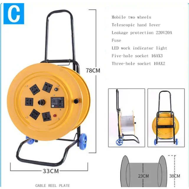Cable reel plate mobile wire plate extension cable cord reel winding drum  roll hand bobbin winder - AliExpress