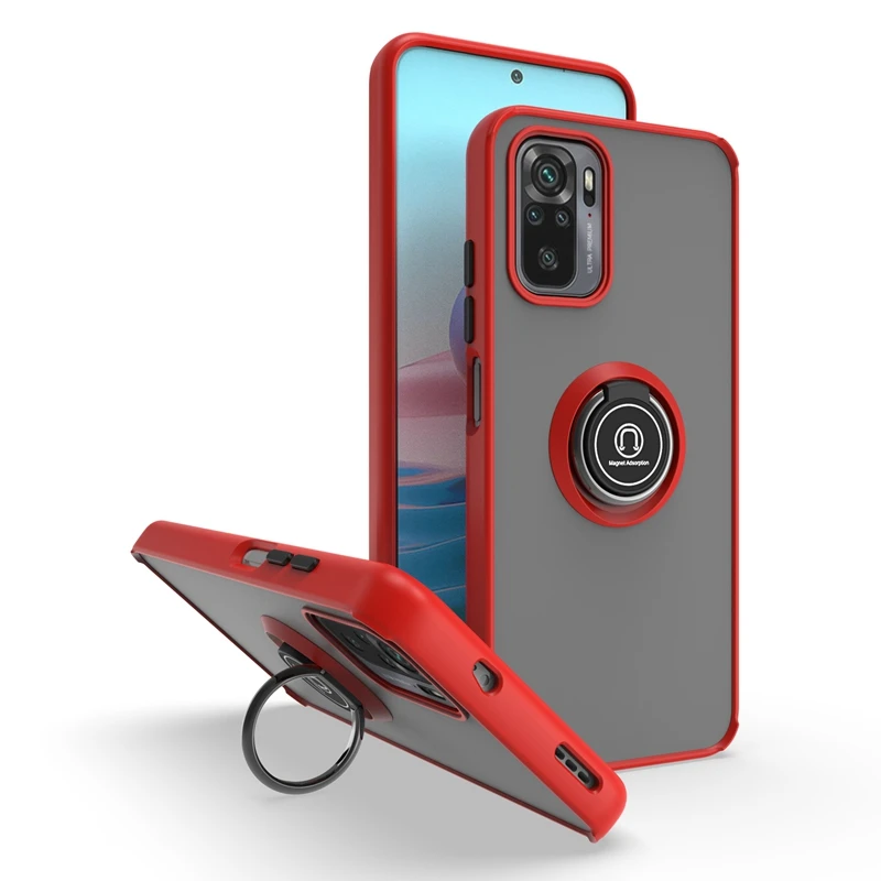 KEYSION - Custodia opaca alla moda per Redmi Note 10 Pro 5G 10S 9 Pro 8 T, con supporto ad anello trasparente, antiurto, per Redm_voghion.com