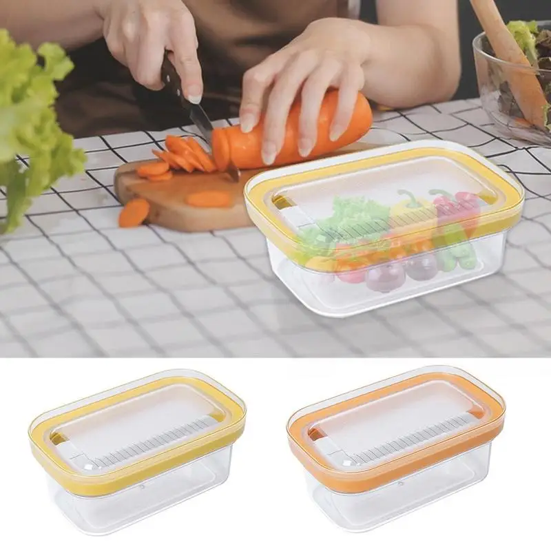 

Butter Cheese Storage Box Refrigerated Vegetable Fresh-keeping Container Portable Butter Slicing Transparent Storage Organizer