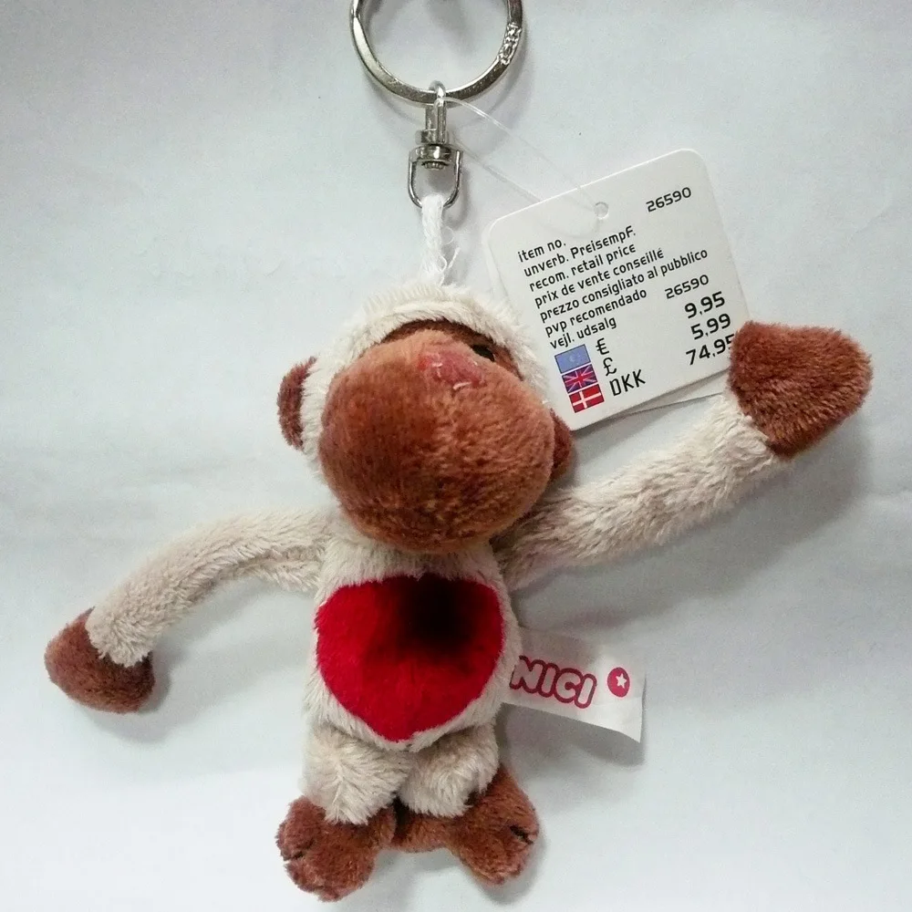 Special Wolf And Blue Bird Key Chain Classic 3D Monkey Gorilla Model Stuffed Animal Keyring Soft Doll Keyfob Gift For Lover 3