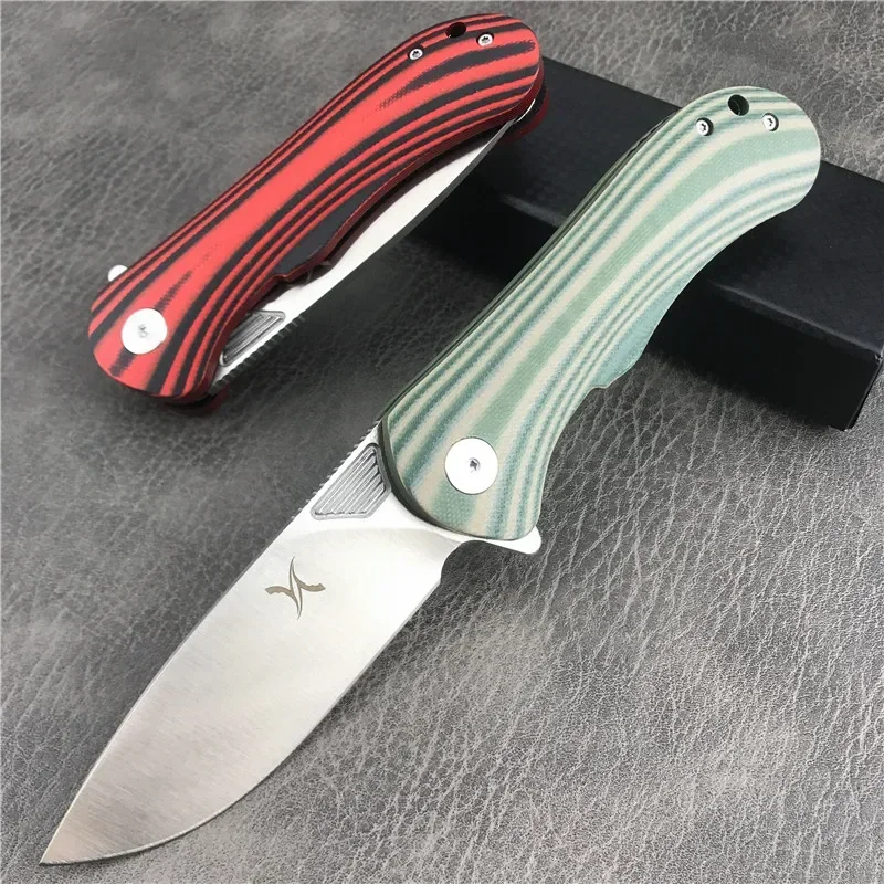 

HUAAO Folding Pocket Knife 8cr13mov Blade G10 Handle Outdoor Tactical Knife Self Defense Camping Knife Survival EDC Tool Gift