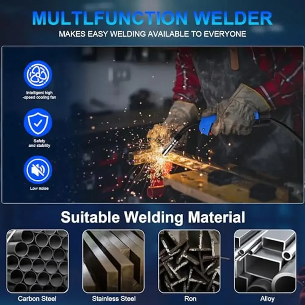 250Amp 6-in-1 Welder Gas/Gasless Flux Core MIG/Stick/Lift TIG/Spot Welding 120V/240V Aluminum Multi Process Welding Kit with 3