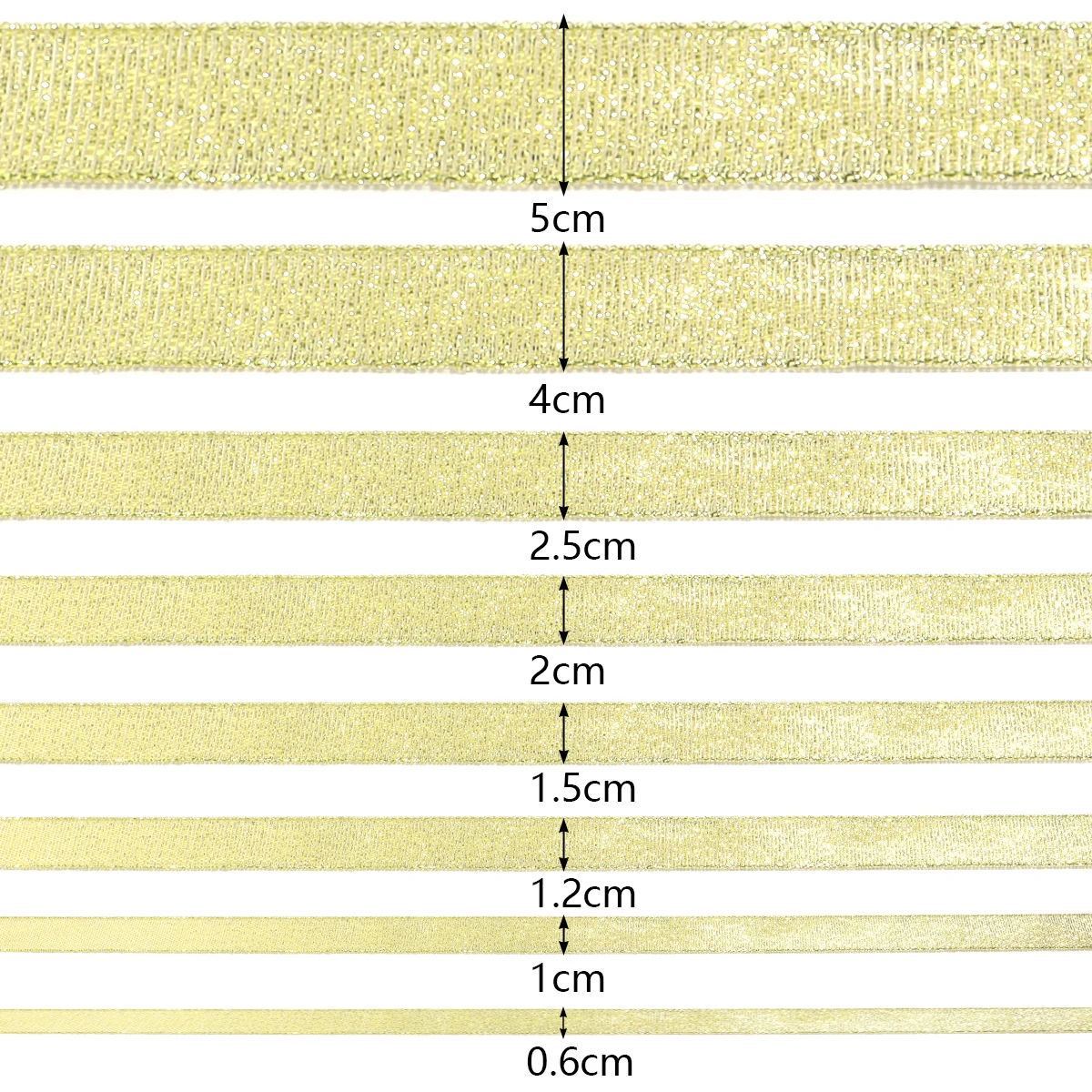 Silver Gold Glitter Silk Satin Ribbon for Party and Home Decorations - 25 Yards