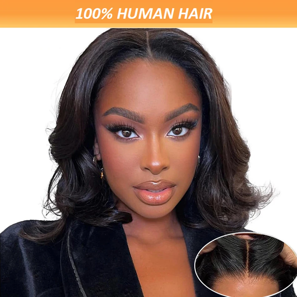 

Short Wear Go Glueless Bob Wig Body Wave Human Hair Wigs for Women Malaysian Remy Hair 150% Density 4x4 Lace Closure Wig Pre Cut