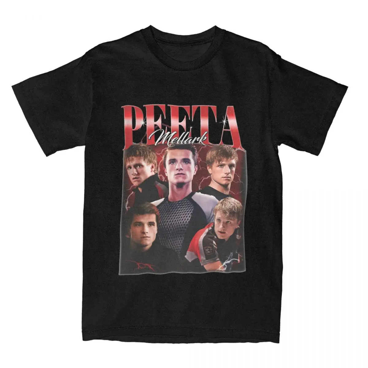 

Men Women's Vintage Peeta Mellark Josh Hutcherson Graphic Shirts Accessories Fashion Cotton T Shirt Tee Clothing Gift Idea
