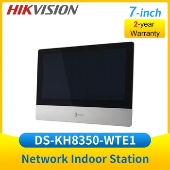 Hikvision DS-KH8350-WTE1 터치 스크린 비디오 인터콤 모니터, 와이파이 POE IP 실내 스테이션, 문짝 원격 잠금 해제, 7 인치