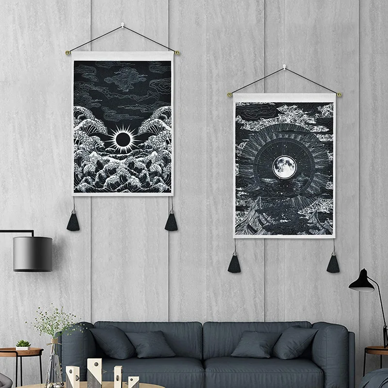 

Japanese wave wind hanging painting Nordic home decoration tapestry living room tapestry wall decor wall art