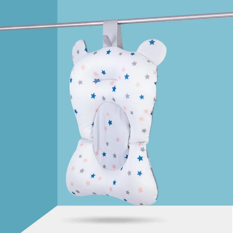 Baby Bath Seat Security Bathtub Chair Support Mat Mesh Washable Breathable Soft Comfort Toddler Cushion Pad Straps Star baby bath support pad baby bath seat baby bath tool