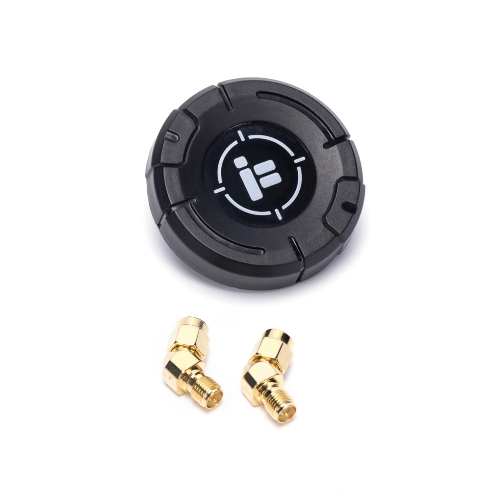 

IFlight Pigeon 5.8G Circular Polarization Directional 9dBi Gain FPV Patch Antenna RP-SMA LHCP RHCP with 2PCS 45 Degree Adapter