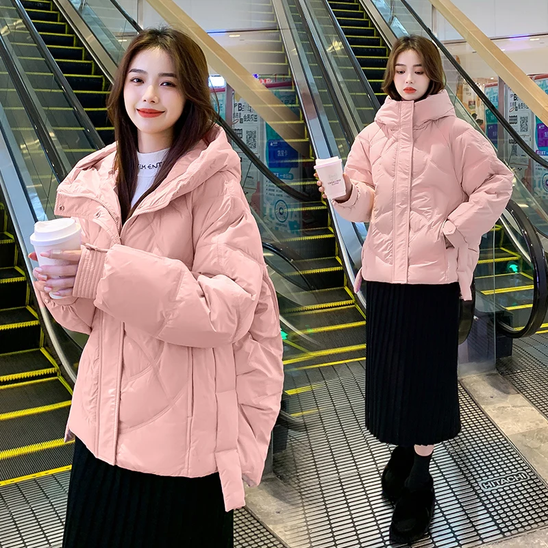 Maternity Clothes Down Jacket Loose Comfortable Fashion Warm Oversize Thickened Cotton Coat Short Irregular Pregnancy Outwears