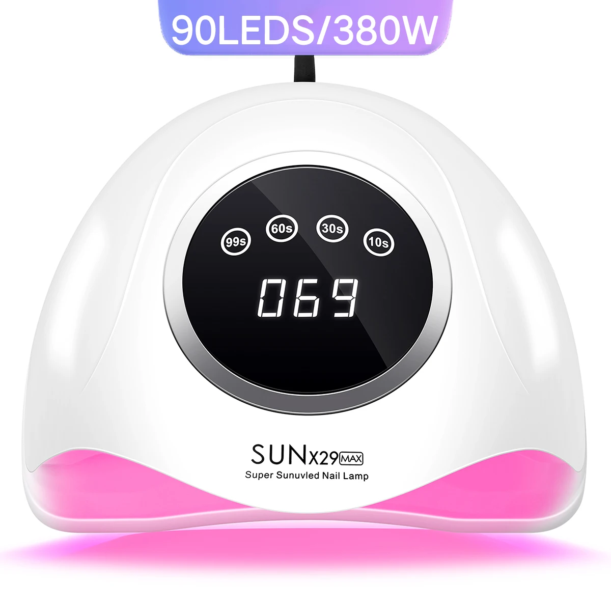 다이애나뷰티 380W 전문가용 UV LED 네일 램프 빠른 건조 젤 네일 폴리쉬 90LEDS 젤 건조 램프 4단계 타이머 설정