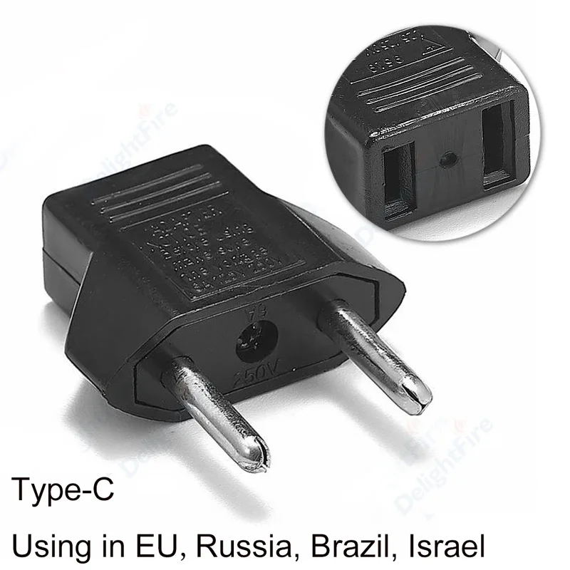 Universal Travel Adapter for European Outlets - Power Converter for US to EU Plugs