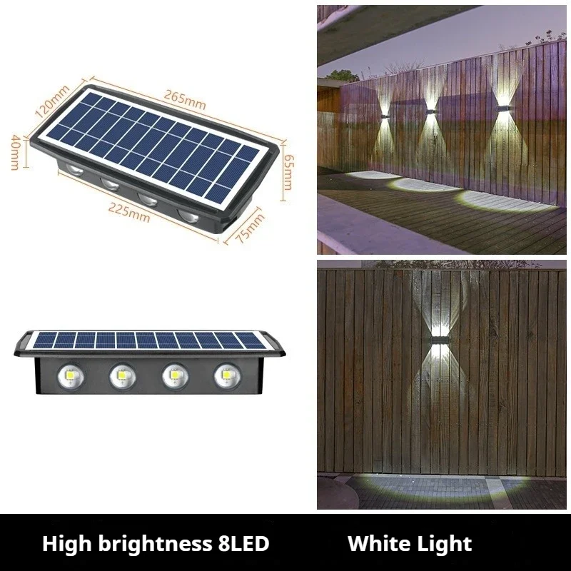 LED Solar Wall Lights for Outdoor Garden Pathway - Waterproof Landscape Spotlights and Wall Sconces